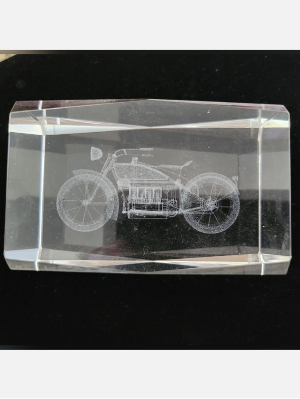 Bike 3D Laser Crystal Glass Paperweight